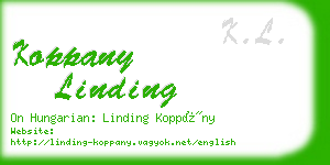 koppany linding business card